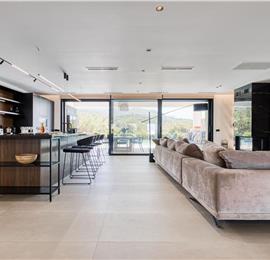 5 bedroom luxury seaside villa with indoor & outdoor pool, near Acharavi, sleeps 10